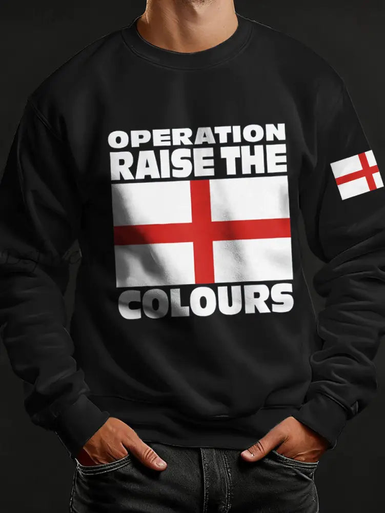 Men’s Raise The Colours Print Crew Neck Sweatshirt Black / S