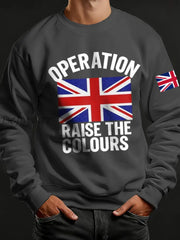 Men’s Raise The Colours Print Crew Neck Sweatshirt Dark Gray / S
