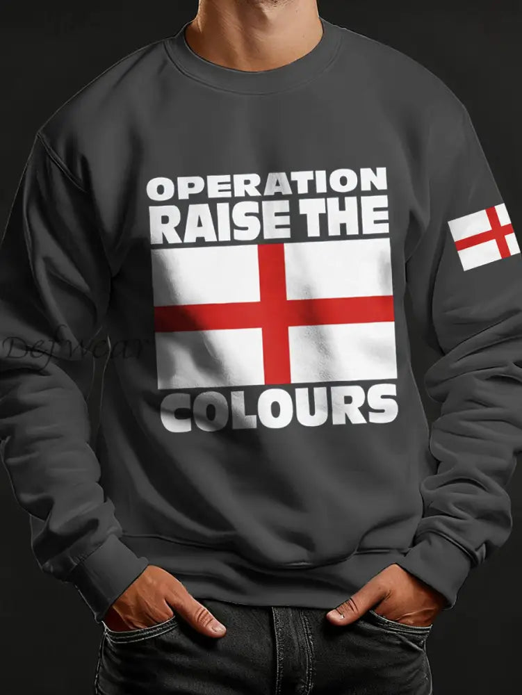 Men’s Raise The Colours Print Crew Neck Sweatshirt Dark Gray / S