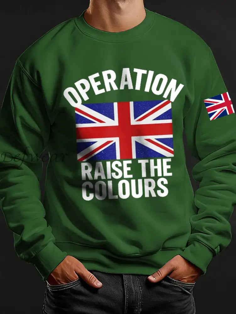 Men’s Raise The Colours Print Crew Neck Sweatshirt Green / S