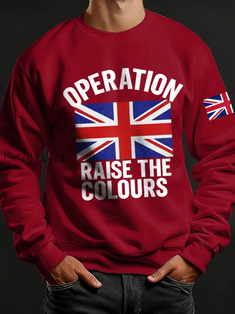 Men’s Raise The Colours Print Crew Neck Sweatshirt Red / S