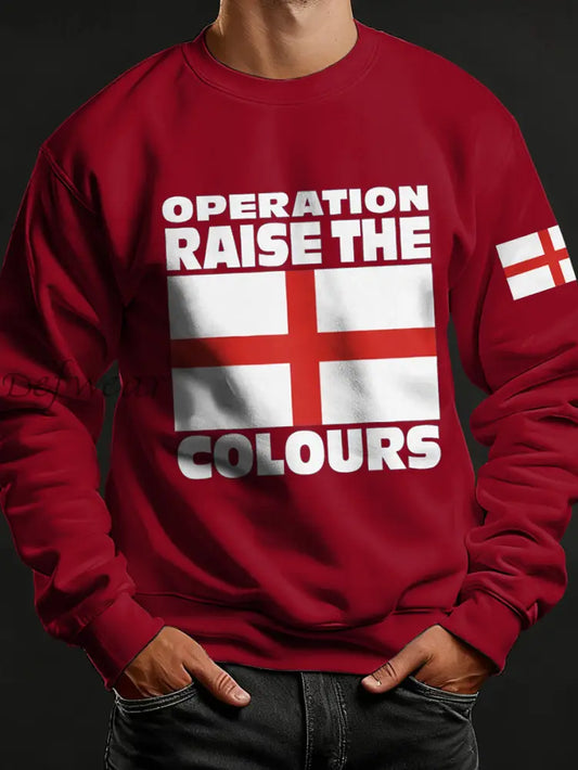 Men’s Raise The Colours Print Crew Neck Sweatshirt Red / S