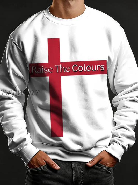 Men’s Raise The Colours Print Crew Neck Sweatshirt White / S