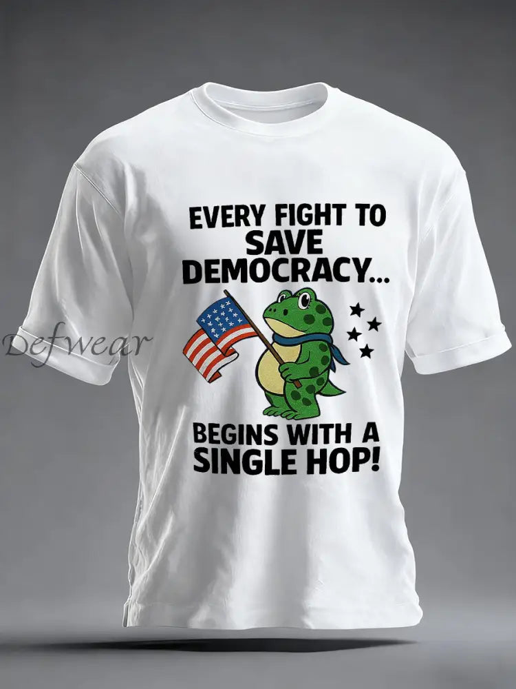 Men’s Resist Frog No Kings In America Printed Short Sleeve T-shirt White / S