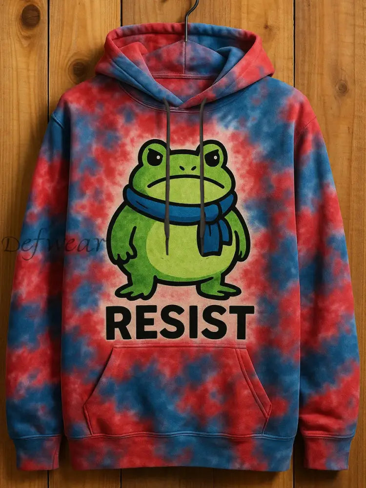 Men’s Resist Frog Print Casual Hoodie As picture / S