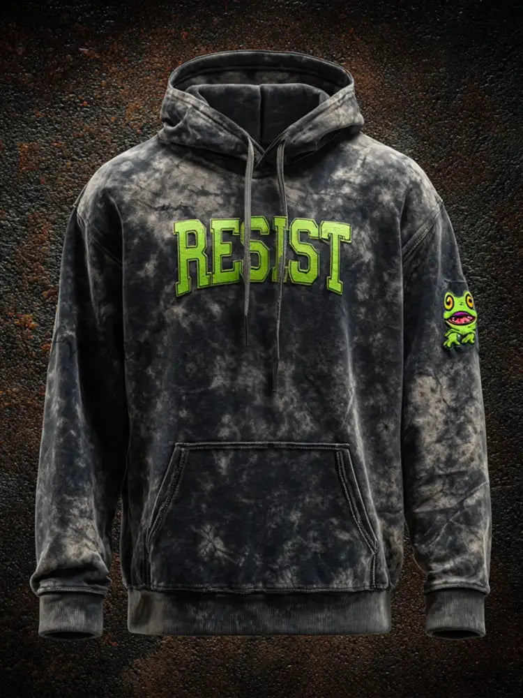 Men’s Resist Frog Print Casual Hoodie As picture / S