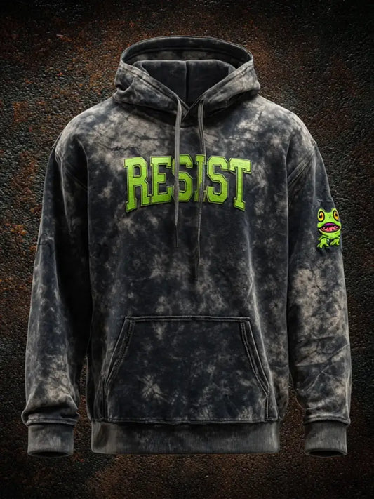 Men’s Resist Frog Print Casual Hoodie As picture / S