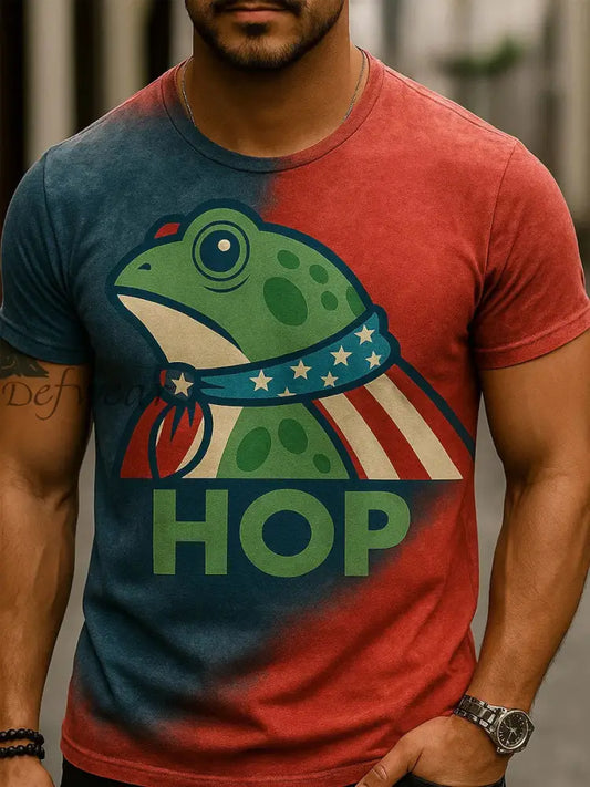 Men’s Resist Frog Print Casual T-shirt As picture / S