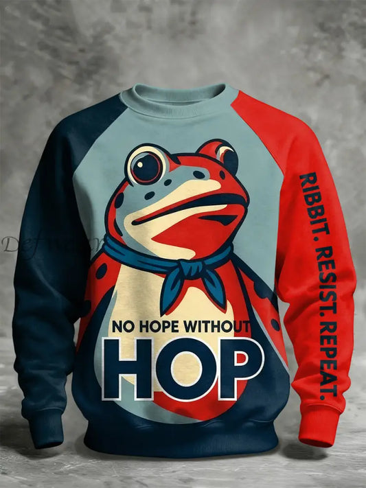 Men’s Resist Frog Printed Casual Sweatshirt As picture / S