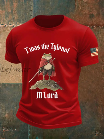 Men’s Resist Frog Printed Casual T-shirt Pure Red / S