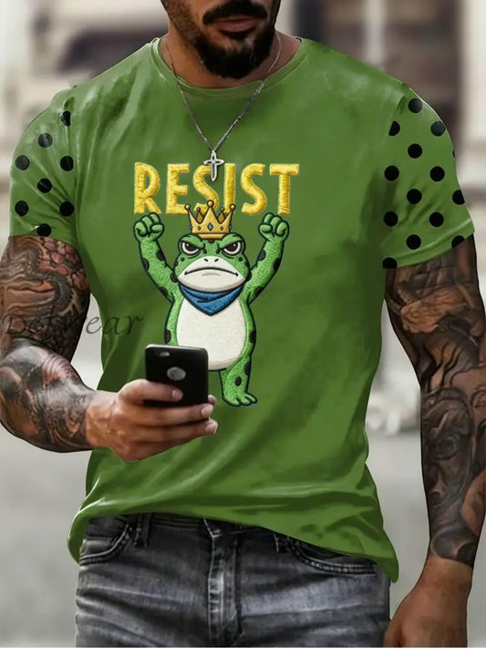 Men’s Resist Frog Printed T-shirt As picture / S