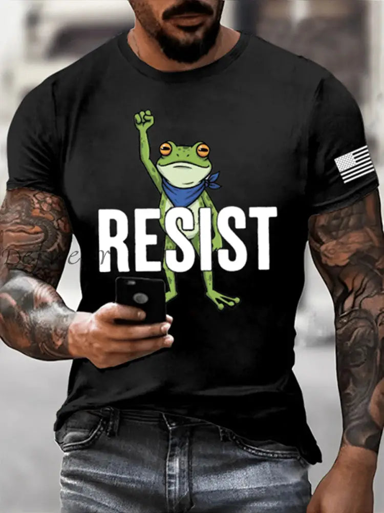 Men’s Resist Frog Short-sleeved T-shirt Black / S