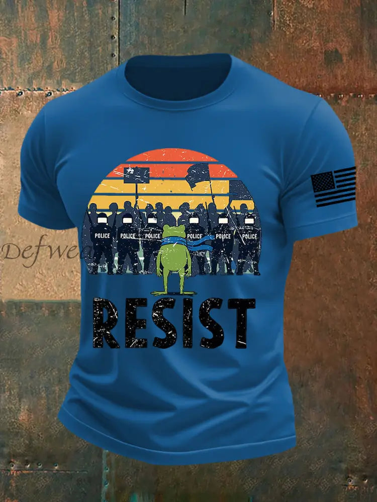 Men’s Resist Frog Short-sleeved T-shirt Blue / S