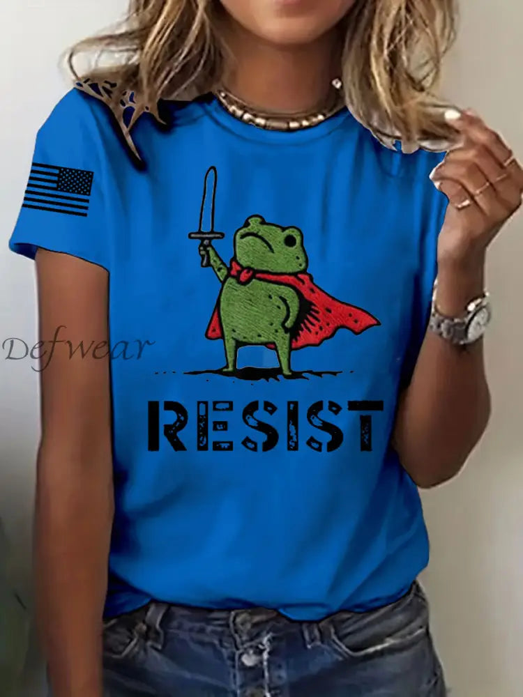 Men’s Resist Frog Short-sleeved T-shirt Blue / S