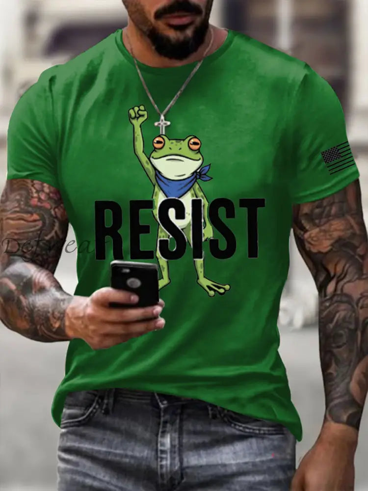 Men’s Resist Frog Short-sleeved T-shirt Green / S