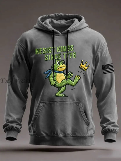 Men’s Resist Kings Since 1776 Oversized Drop-Shoulder Hoodie With Pockets Gray / S