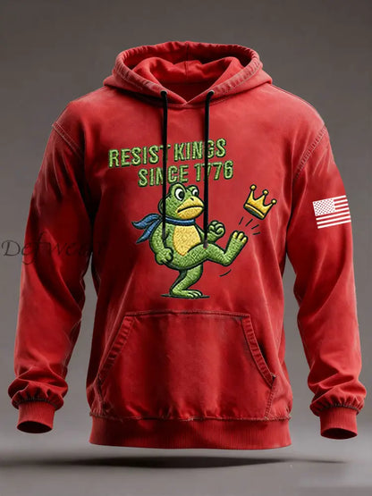 Men’s Resist Kings Since 1776 Oversized Drop-Shoulder Hoodie With Pockets Red / S