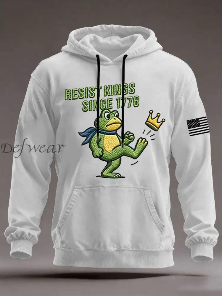 Men’s Resist Kings Since 1776 Oversized Drop-Shoulder Hoodie With Pockets White / S