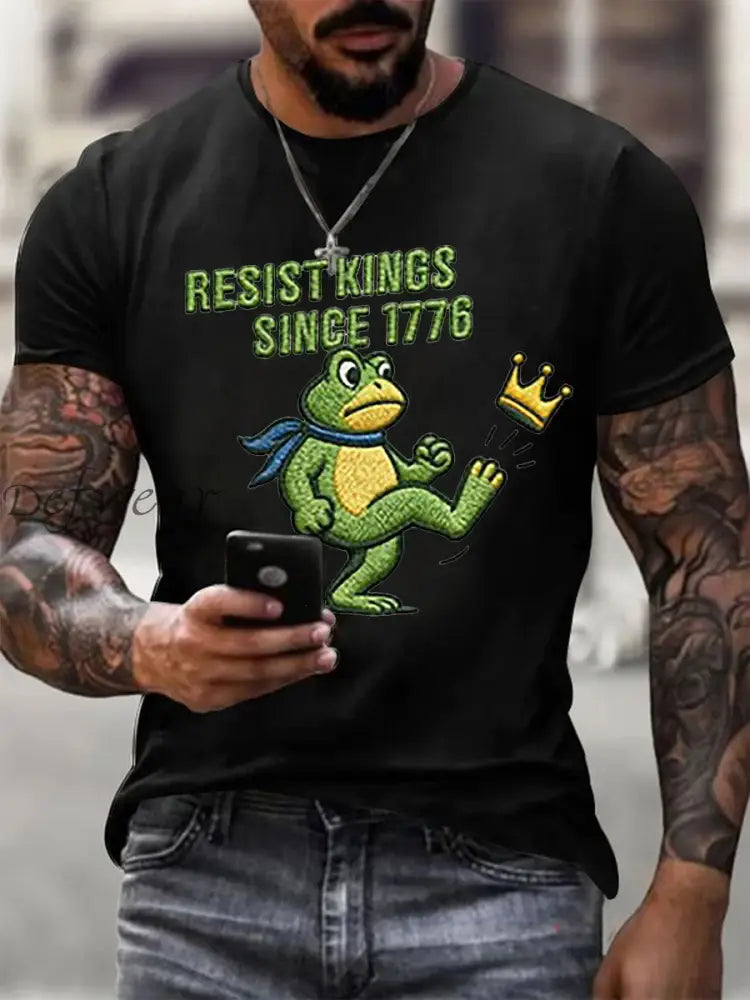Men’s Resist Kings Since 1776 Short-sleeved T-shirt Black / S