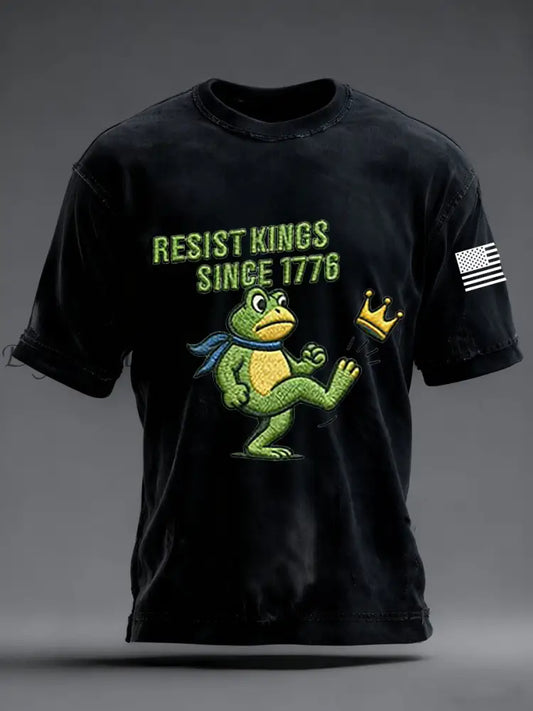 Men’s Resist Kings Since 1776 Short-sleeved T-shirt Black / S