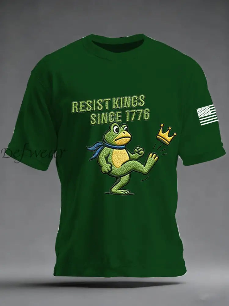 Men’s Resist Kings Since 1776 Short-sleeved T-shirt Dark Green / S