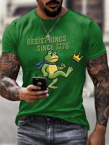 Men’s Resist Kings Since 1776 Short-sleeved T-shirt Green / S
