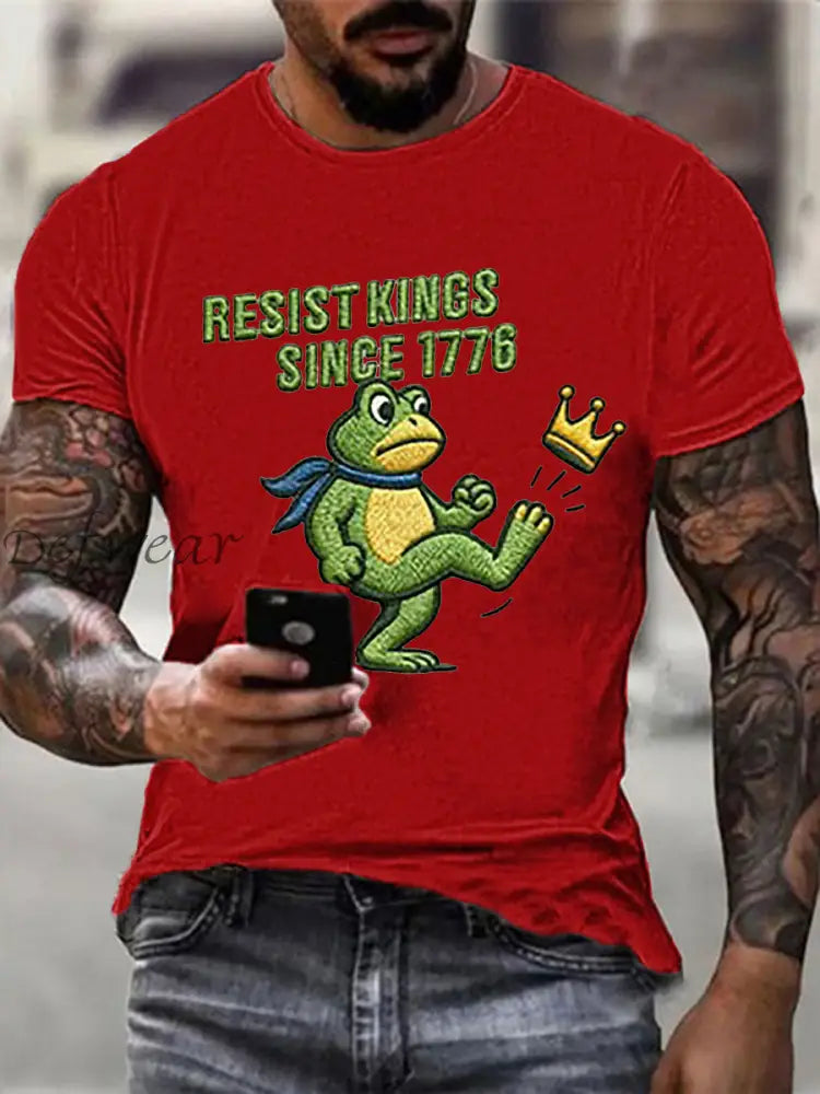 Men’s Resist Kings Since 1776 Short-sleeved T-shirt Pure Red / S