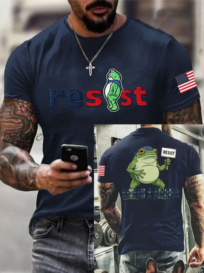 Men’s Resist Portland Frog Cotton Short-Sleeved T-shirt Navy Blue / S