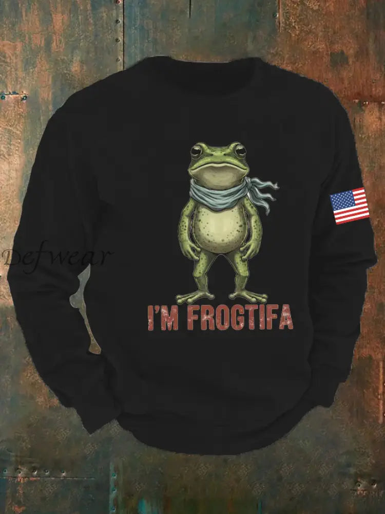 Men’s Retro Resist Frog Crew Neck Sweatshirt Black / S