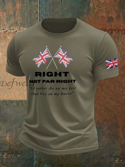 Men’s Right Not Far Right Printed imitation cotton short-sleeved T-shirt Army Green / S