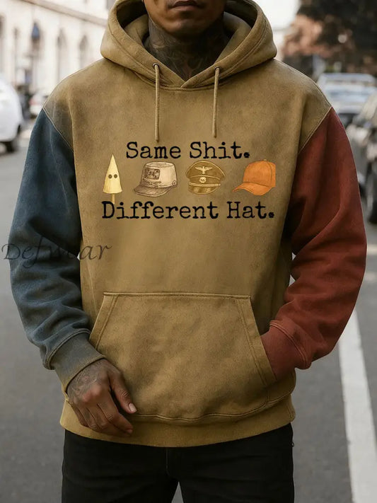 Men’s Same Shit Different Hat Print Casual Hoodie As picture / S