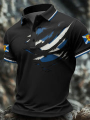 Men’s Scotland Flag Art Printed Casual Tops Black / S