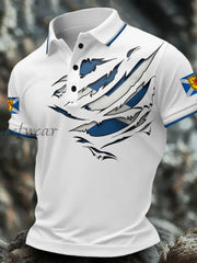 Men’s Scotland Flag Art Printed Casual Tops White / S