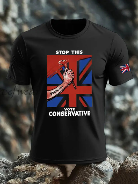 Men’s Stop this Vote Conservative imitation cotton short-sleeved T-shirt Black / S