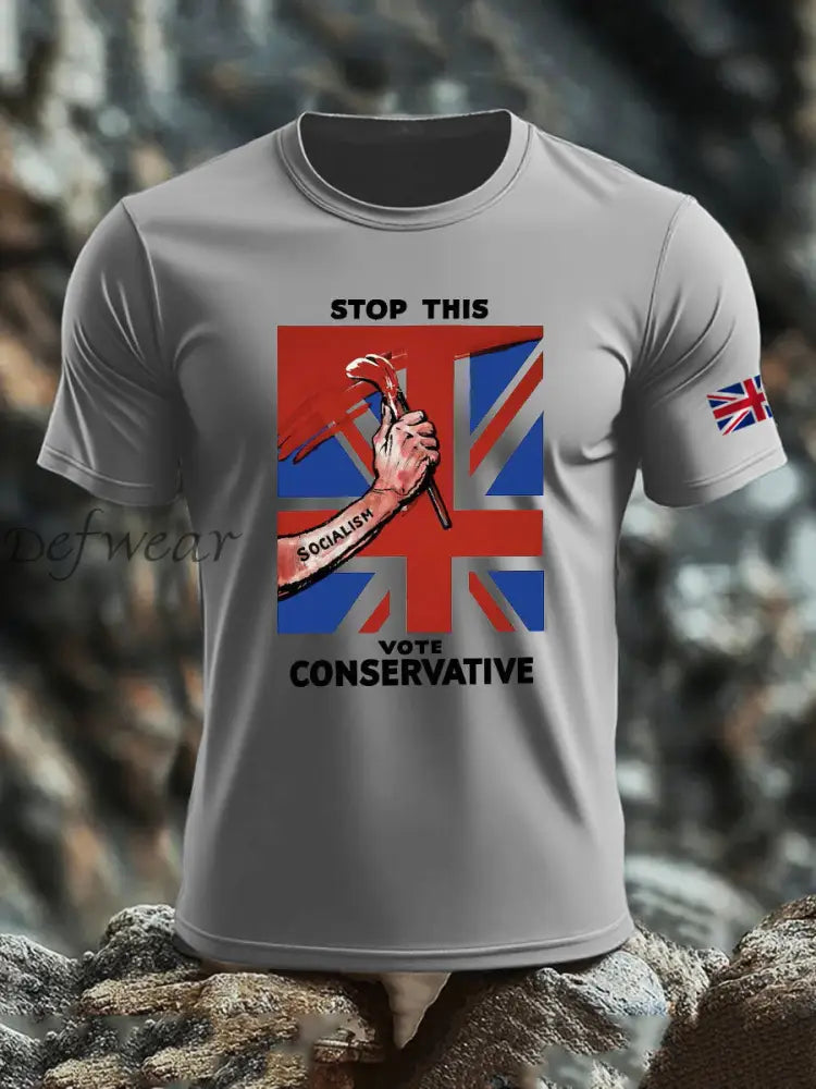 Men’s Stop this Vote Conservative imitation cotton short-sleeved T-shirt Light Gray / S