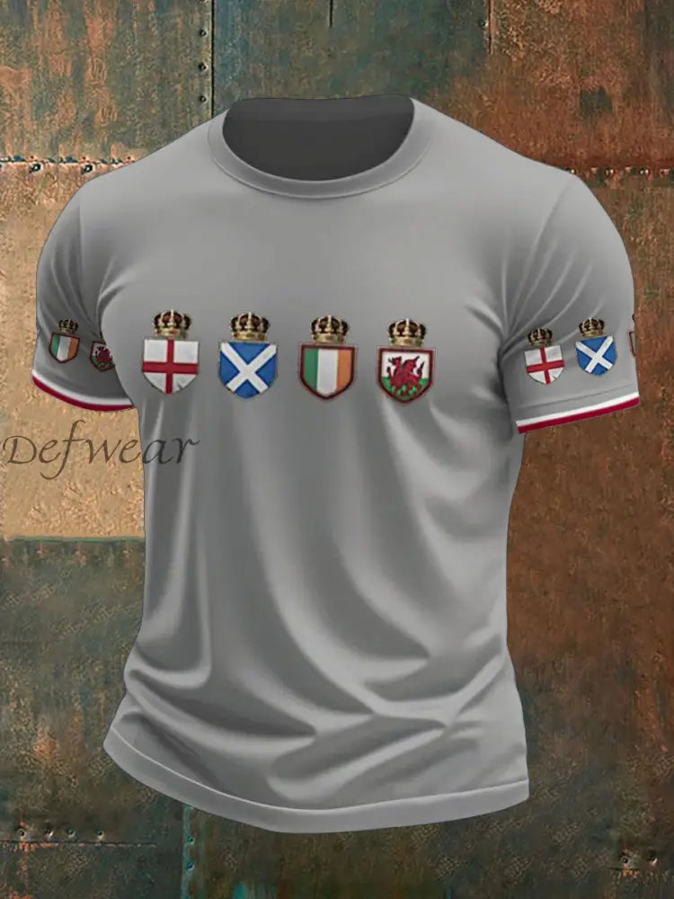 Men’s The Brits Printed T shirt Light Gray / S