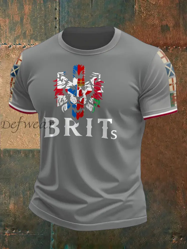 Men’s The Brits Printed T shirt Light Gray / S