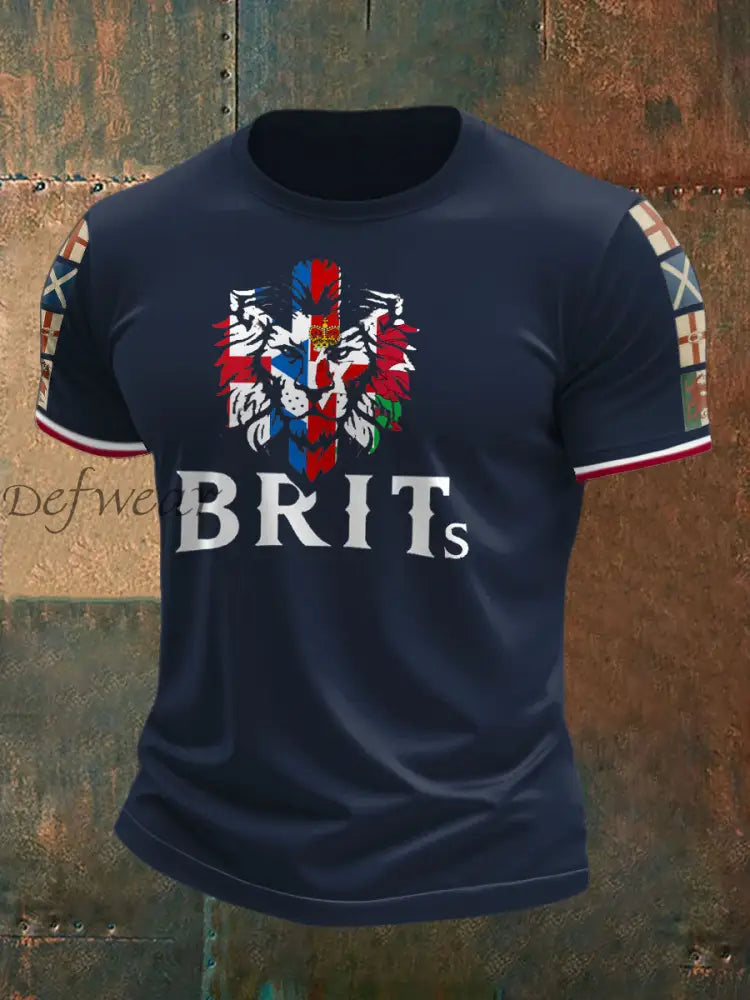 Men’s The Brits Printed T shirt Navy Blue / S