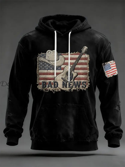 Men’s The Fading of the Red White and Blue Hoodie Black / S