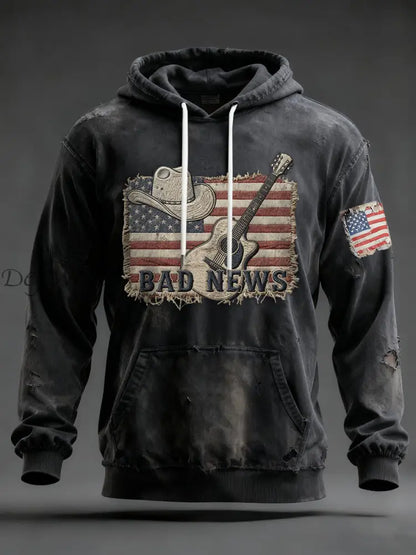 Men’s The Fading of the Red White and Blue Hoodie Dark Gray / S