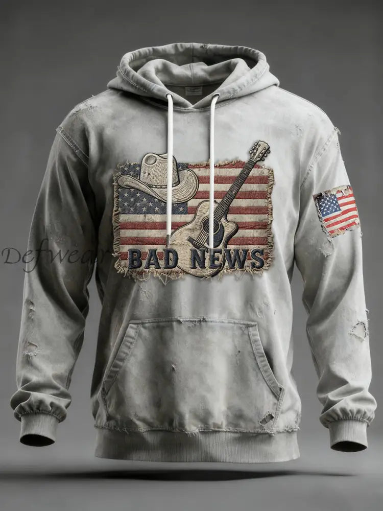 Men’s The Fading of the Red White and Blue Hoodie Light Gray / S