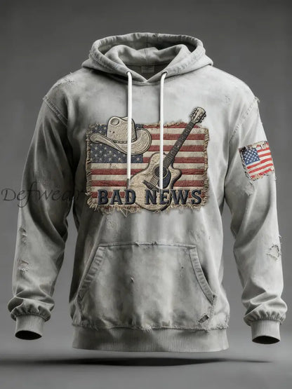 Men’s The Fading of the Red White and Blue Hoodie Light Gray / S