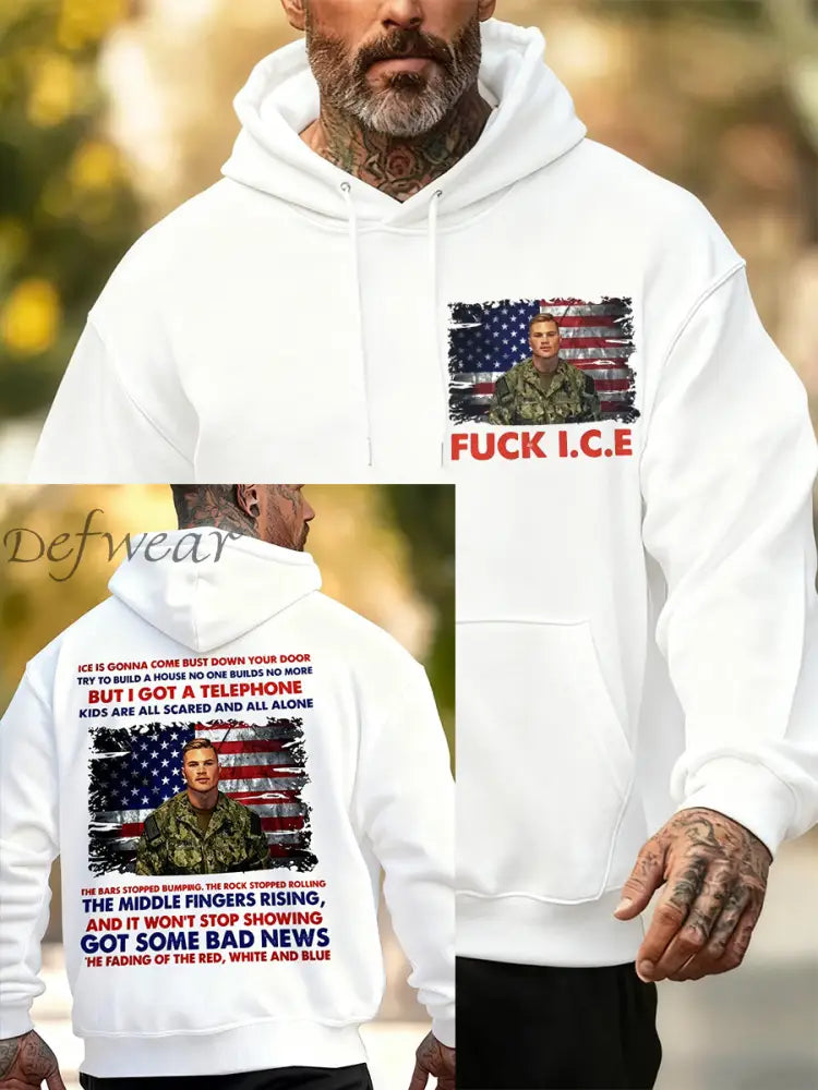 Men’s The Fading of the Red White and Blue Hoodie White / S