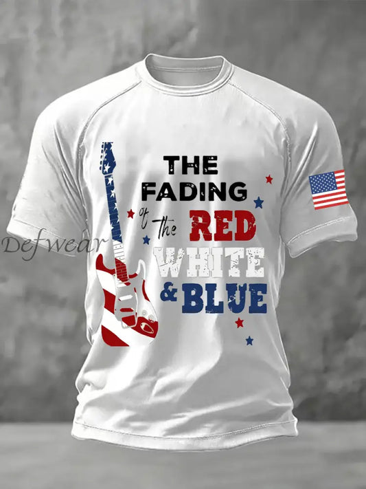 Men’s The Fading Of The Red White And Blue Printed Casual short sleeves t-shirt White / S