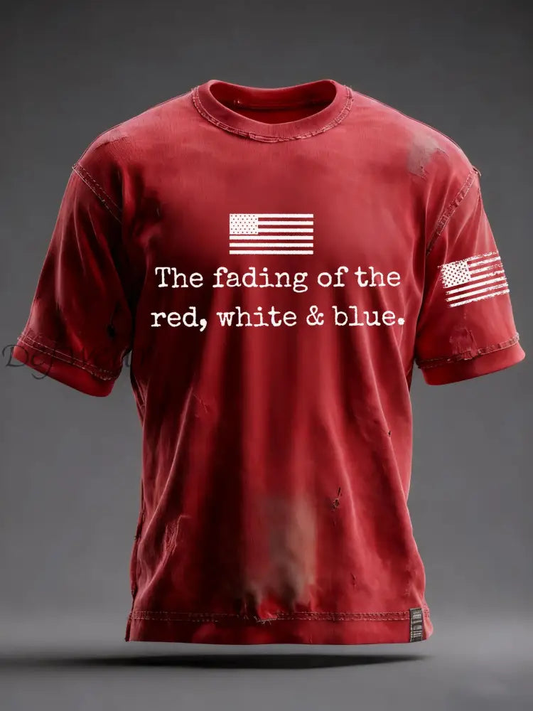 Men’s The Fading Of The Red White And Blue Printed T-Shirt Red / S