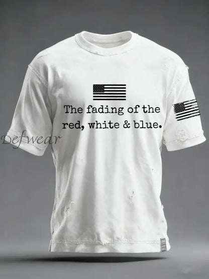 Men’s The Fading Of The Red White And Blue Printed T-Shirt White / S
