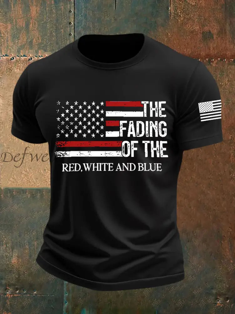 Men’s The Fading Of The Red White And Blue Short-sleeved T-shirt Black / S