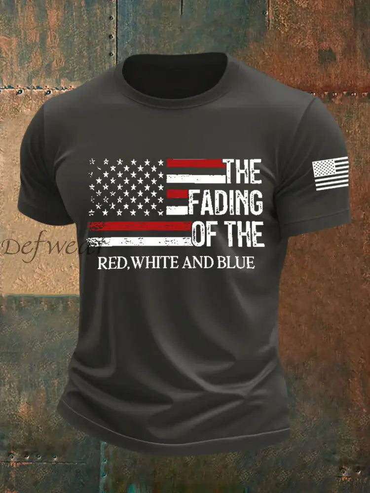 Men’s The Fading Of The Red White And Blue Short-sleeved T-shirt Dark Gray / S