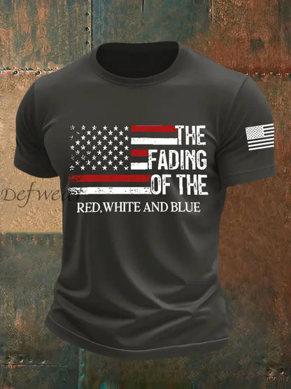 Men’s The Fading Of The Red White And Blue Short-sleeved T-shirt Dark Gray / S