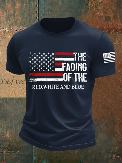 Men’s The Fading Of The Red White And Blue Short-sleeved T-shirt Navy Blue / S
